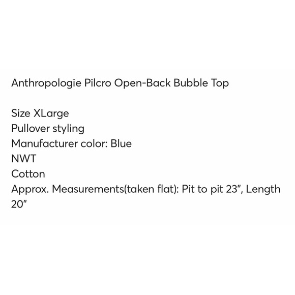 Anthropologie Pilcro Open-Back Bubble Top NWT Size XL - Picture 15 of 16